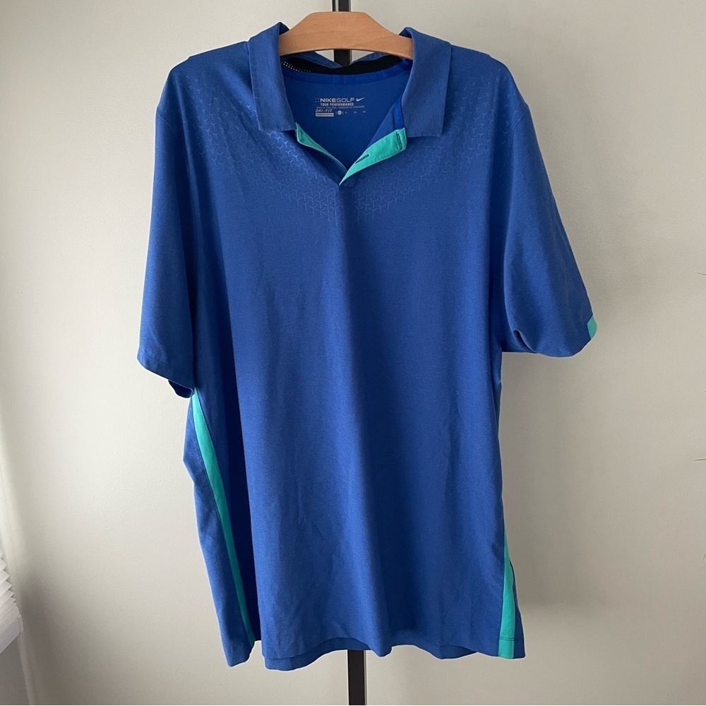 Nike Golf Tour Performance Dri Fit Athletic Polo Tshirt Short Sleeve Size XL